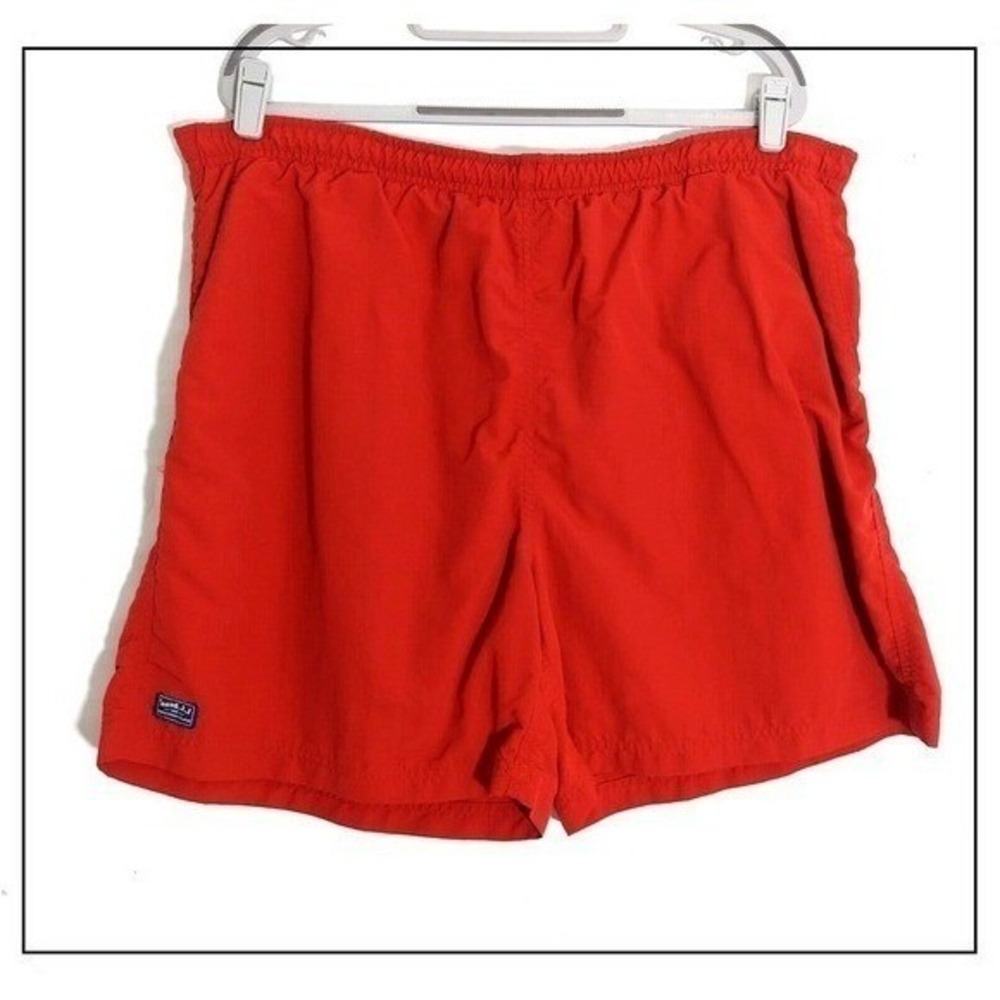 L.L.Bean Swim Trunks Men XL Red Quick Dry Mesh Lined Beach Vacation Board Shorts
